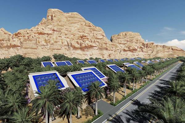 Автономный экопоселок в пустыне. Проект разработан Symbiosei по запросу правительства Южного Синая. Как оказалось, технология умных домов отлично сочетается с самой экологически чистой на сегодня строительной технологией — саманом. 
Современный технологии, такие как солнечные панели, тепловые насосы воздух-воздух, автоматические окна и жалюзи, а также высокая тепловая инерция саманных конструкций позволяют поддерживать в доме комфортный микроклимат при нулевом выбросе CO2