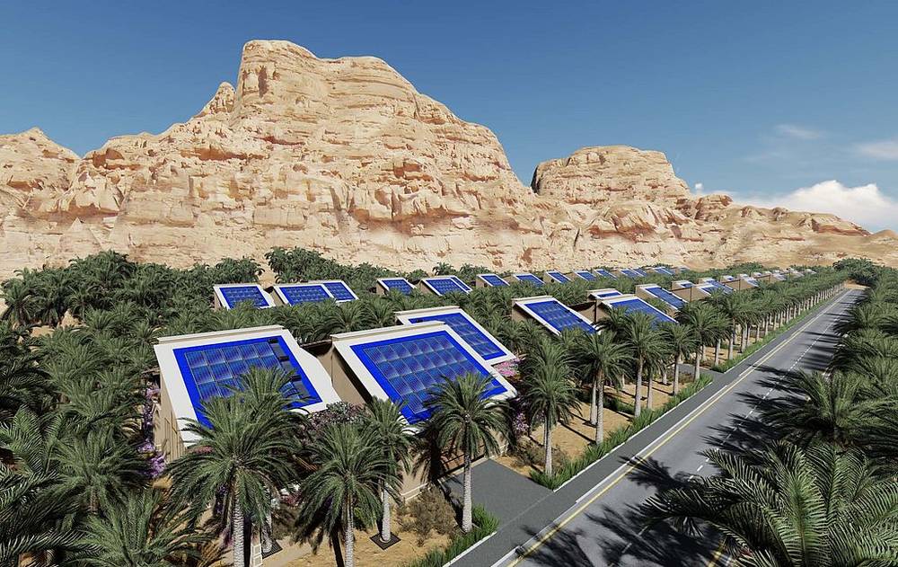 A self-sufficient eco-village in the desert. The project was developed by Symbiosei at the request of the South Sinai government. It turns out that smart home technology pairs excellently with the most environmentally friendly building method available today — rammed earth (adobe).
Modern technologies such as solar panels, air-to-air heat pumps, automated windows and blinds, combined with the high thermal inertia of adobe structures, make it possible to maintain a comfortable indoor microclimate with zero CO₂ emissions