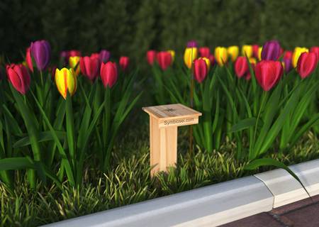 Capteur pour jardin avec un boîtier en matériaux naturels
