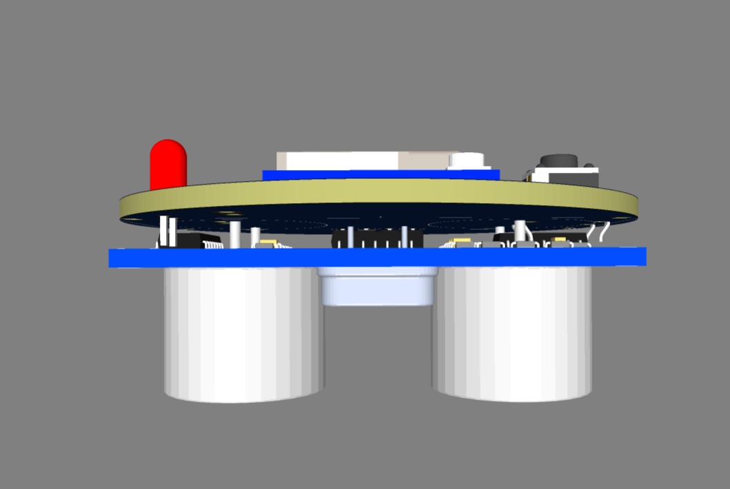 Ультразвуковой датчик уровня жидкости от Symbiosei, вид сбоку.